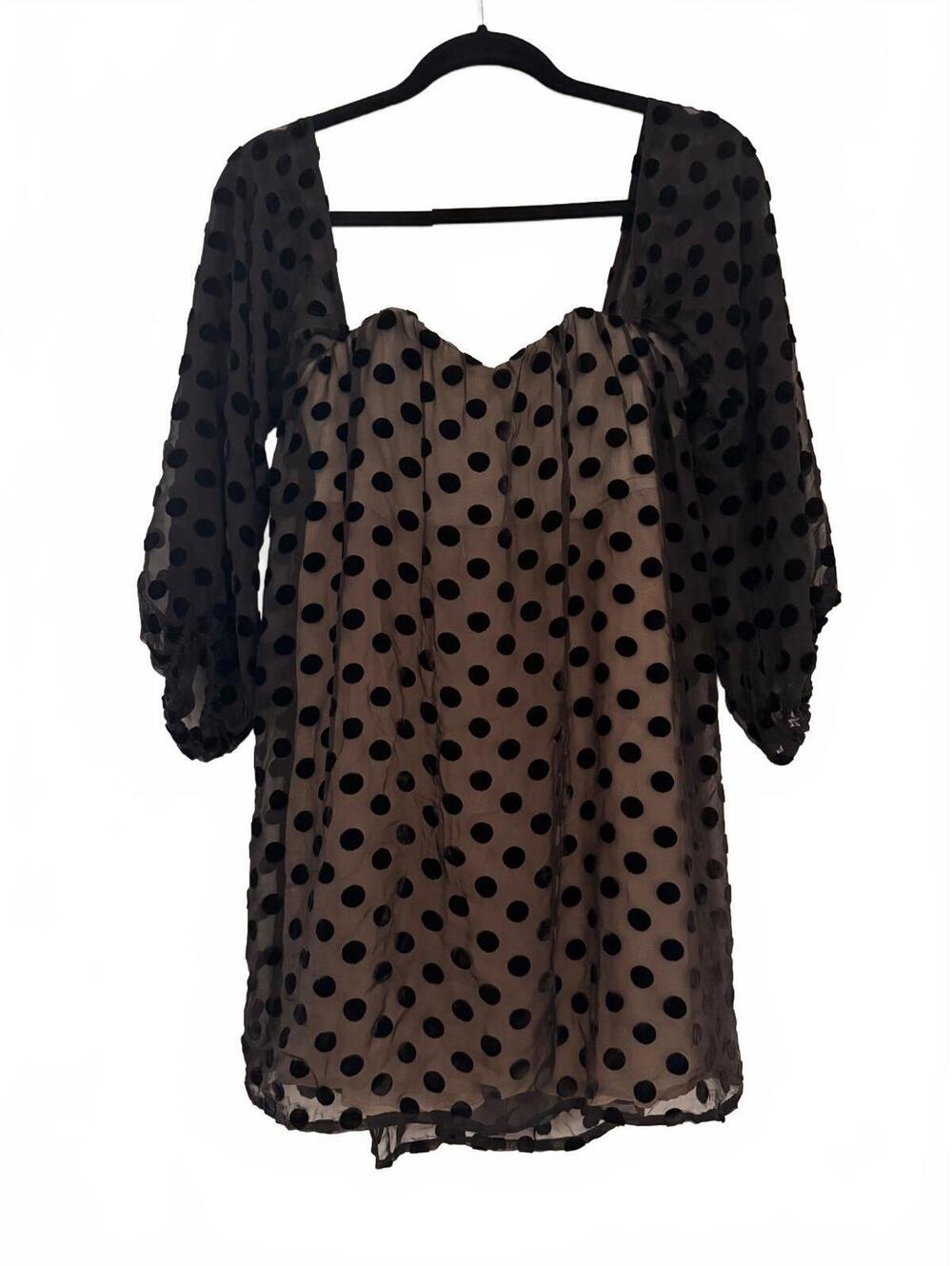Stone Cold Fox Polka Dot Sheer Sleeve Dress Size 1